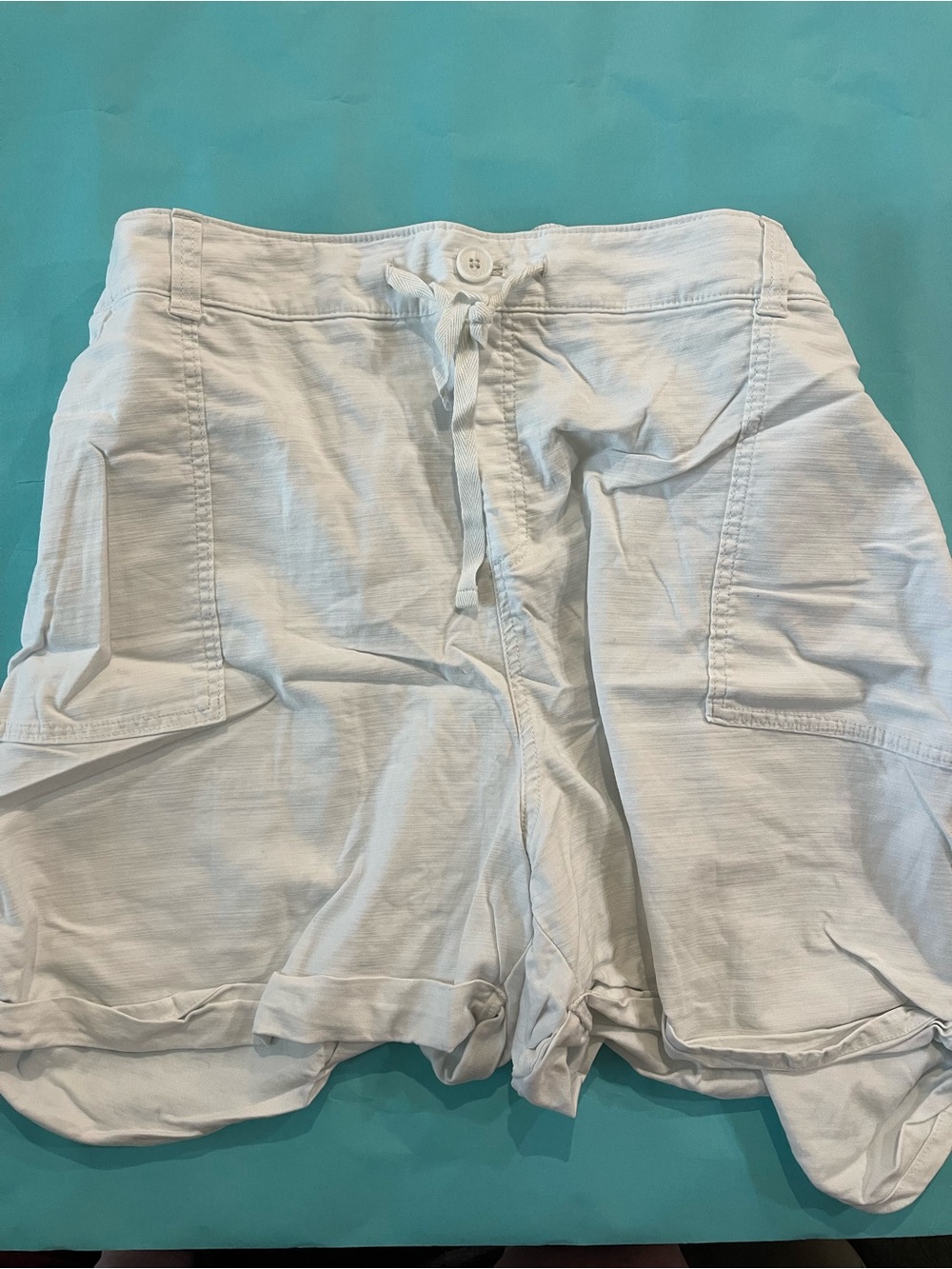 Lane Bryant White Drawstring Cargo Shorts